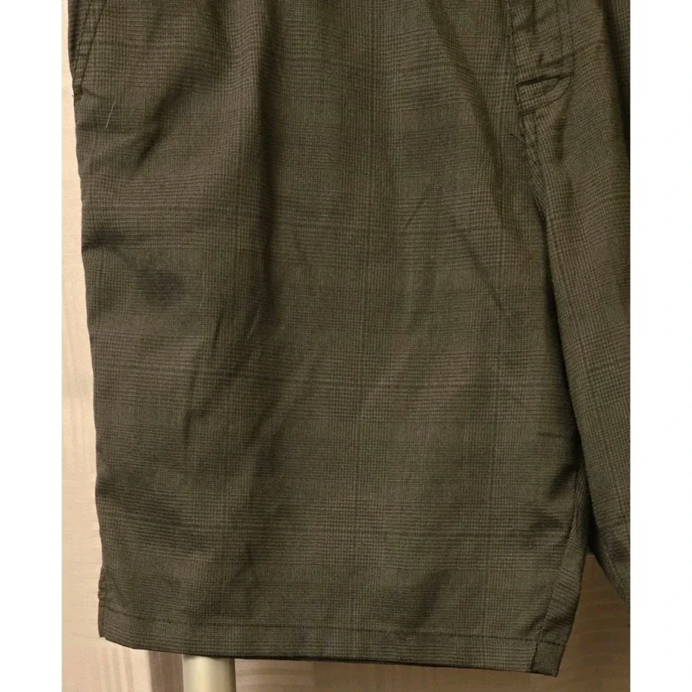 Hang Ten Hybrid Black Plaid Shorts Mens 36 Board Casual 10